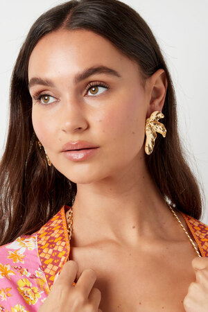 Earrings asymmetrical look - gold Alloy h5 Picture2