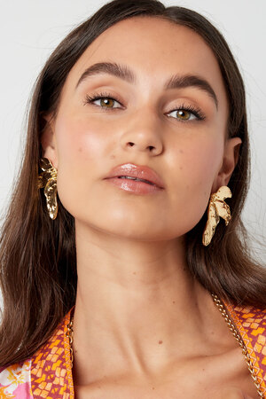 Earrings asymmetrical look - gold Alloy h5 Picture4