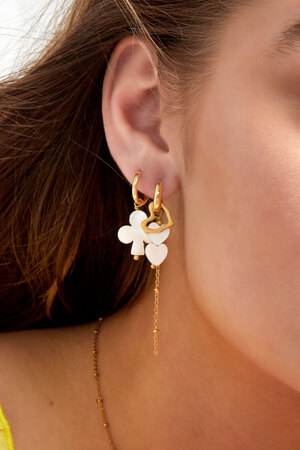 Boucles d'oreilles avec pendentifs coeur - or Acier Inoxydable h5 Image3