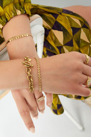 Armband linked hearts - goud h5 Afbeelding2