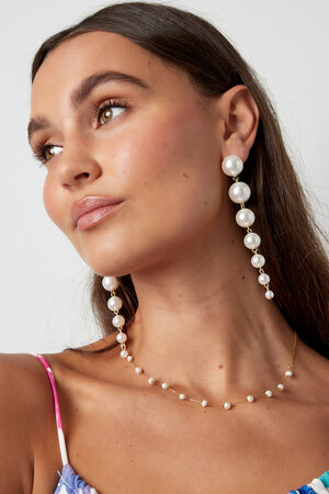 Pendientes guirnalda de perlas - Perlas de oro h5 Imagen2