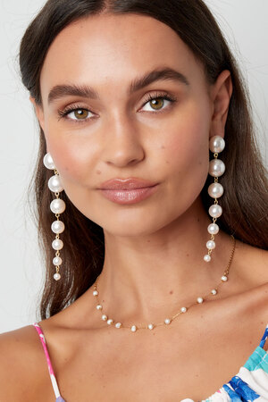 Pendientes guirnalda de perlas - Perlas de oro h5 Imagen4