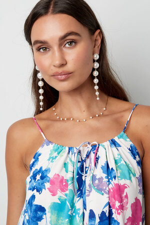 Pendientes guirnalda de perlas - Perlas de oro h5 Imagen3
