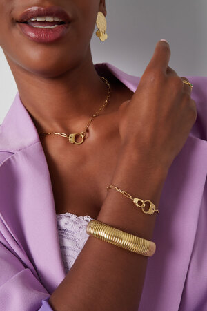 Bracelet maille crochet - doré h5 Image2