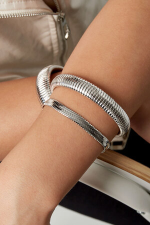 Bracelet ribbed - silver h5 Picture2