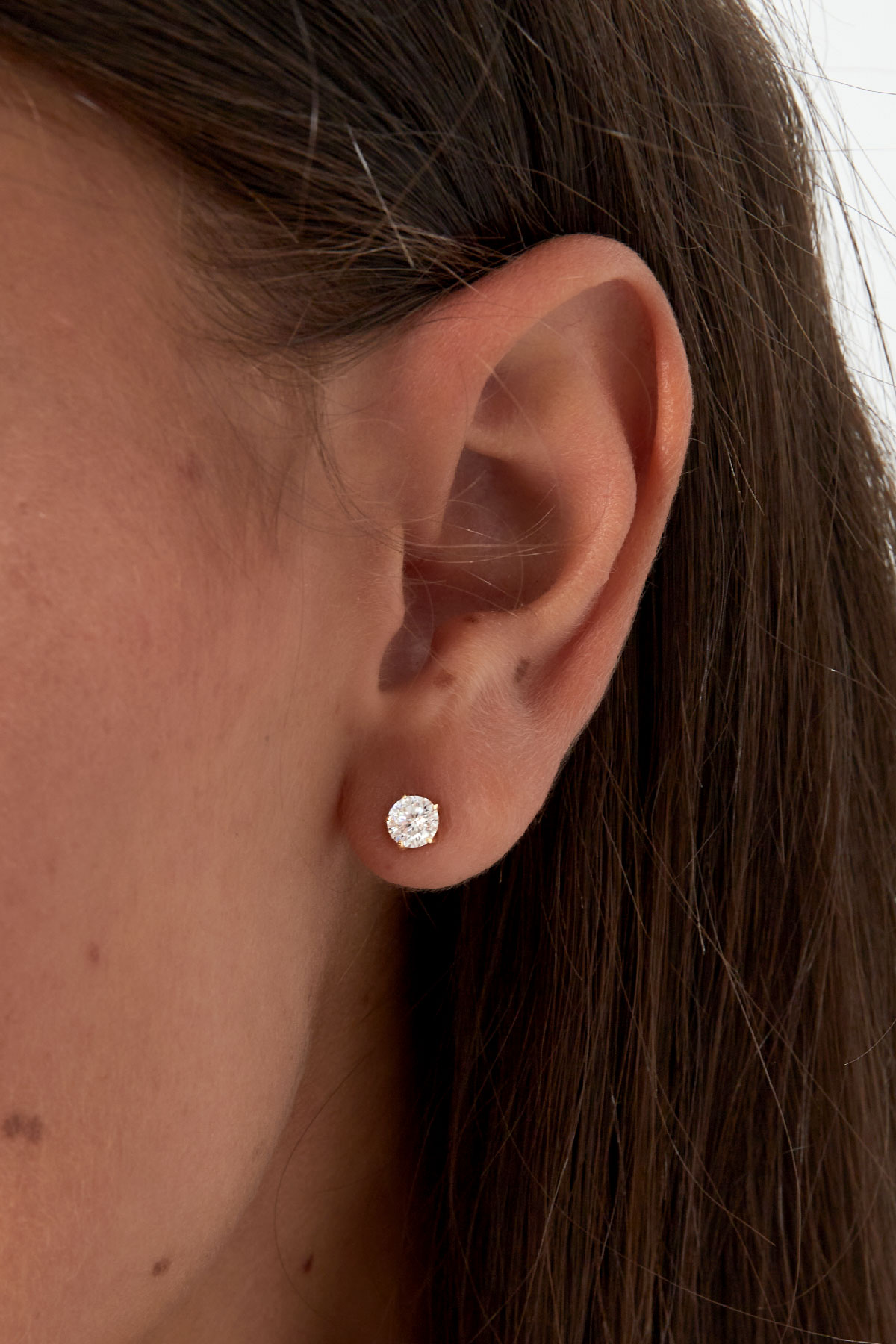 Ear studs round stone - silver h5 Picture3