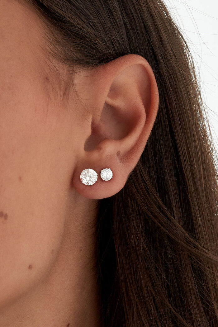 Ear studs round stone - gold Picture3