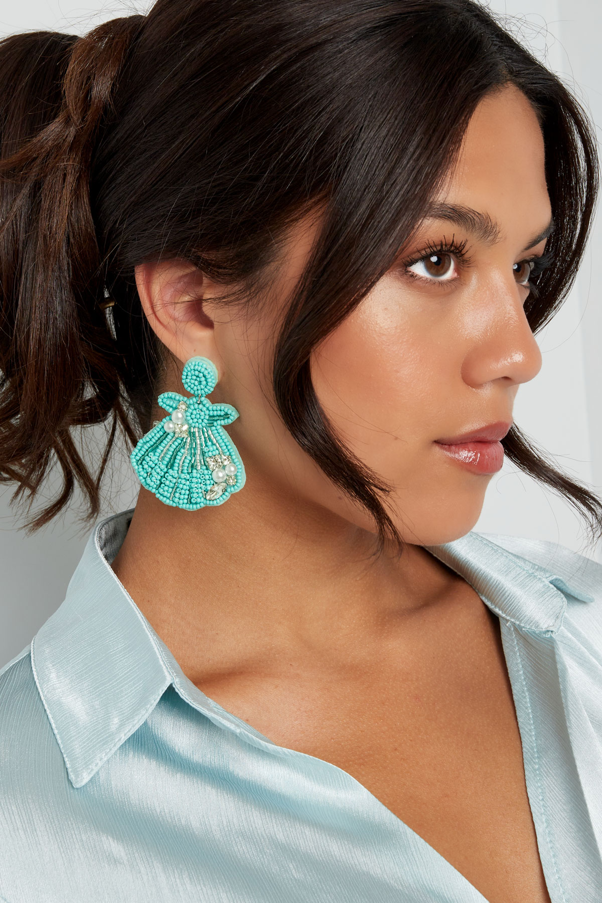 Earrings seashell - turquoise h5 Picture4