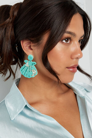 Boucles d'oreilles coquillage - turquoise h5 Image4