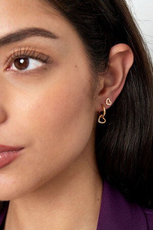Earrings small heart - gold h5 Picture3