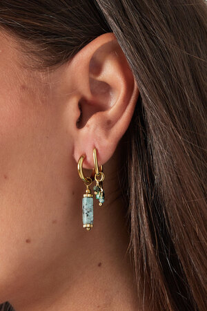 Earring with pink beads - gold h5 Picture3