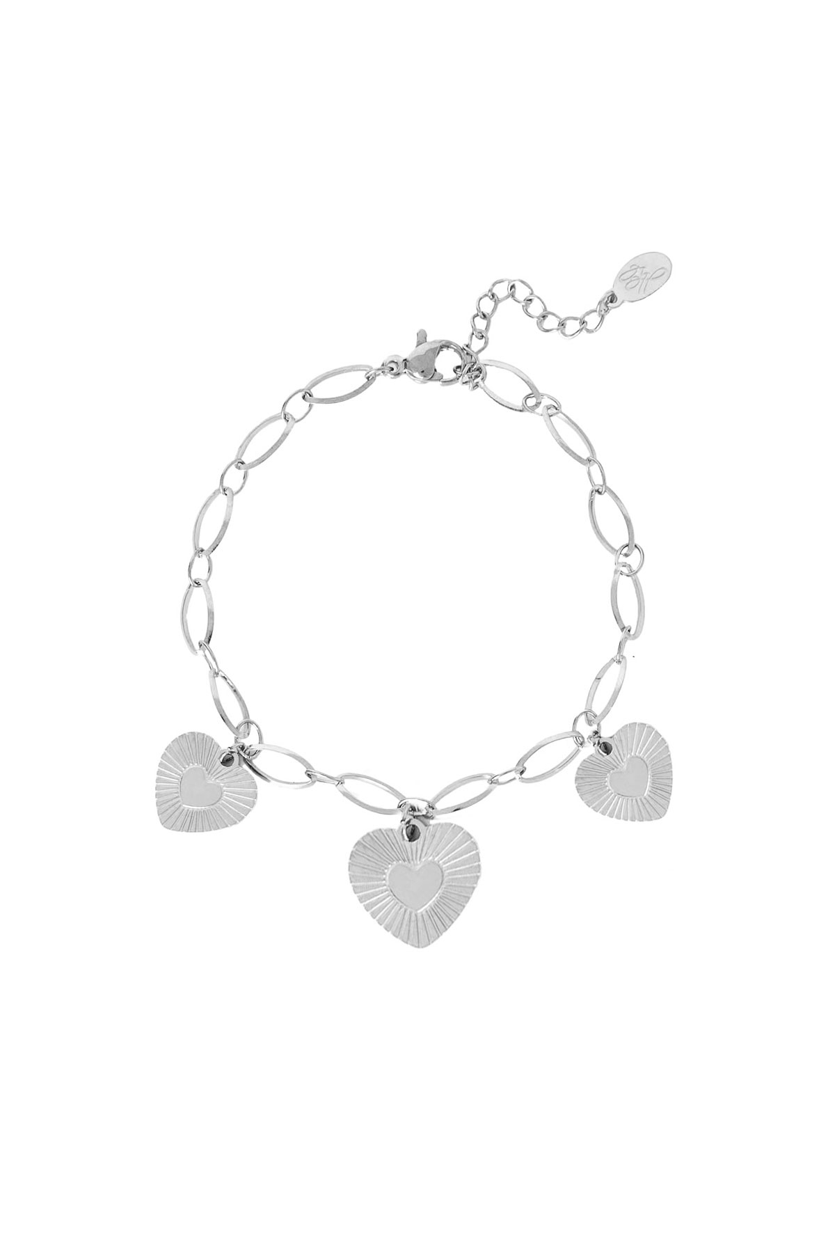 Bracciale 3 monete cuore - argento 