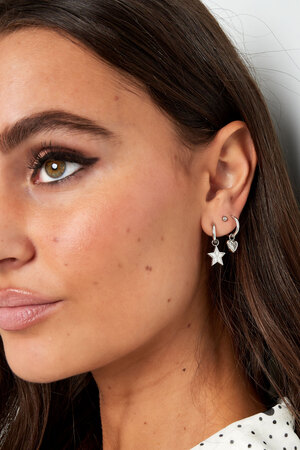 Earrings star with print - silver h5 Picture2