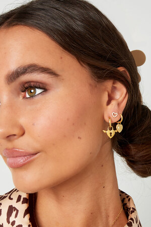 Earrings lock with wings - gold h5 Picture2