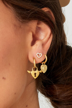 Boucles d'oreilles cadenas avec ailes - or h5 Image3