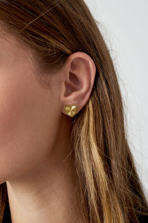 Ear studs heart with stripes - gold h5 Picture3