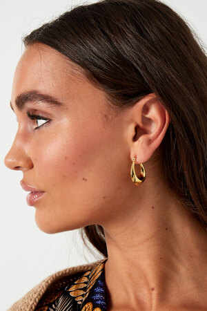 Earrings aesthetic elongated - gold h5 Picture2