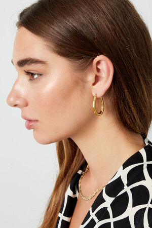 Earrings basic oval - gold h5 Picture3