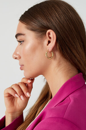 Earrings elongated bubble - gold h5 Picture3