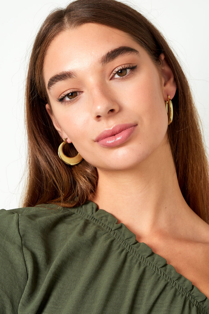 Earrings round classy must-have - gold Picture2