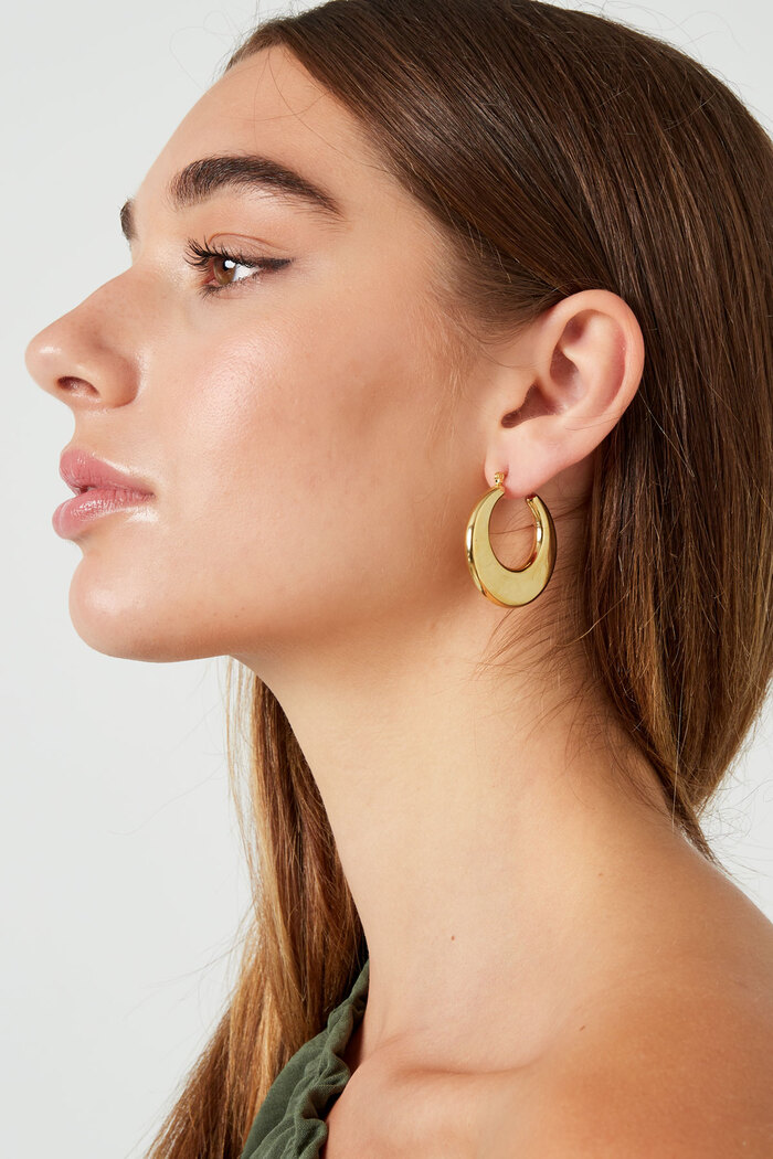 Earrings round classy must-have - gold Picture3