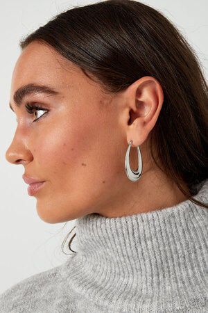 Boucles d'oreilles ovales avec imprimé - or h5 Image3