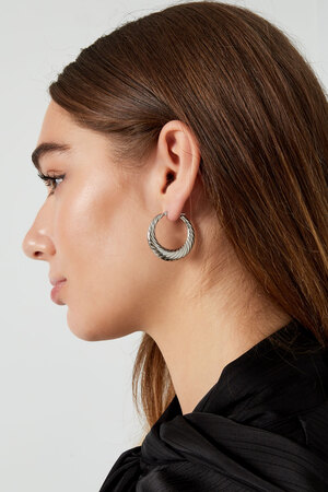 Boucles d'oreilles ovales avec imprimé - or h5 Image3