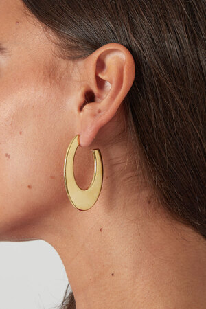 Boucles d'oreilles grand cercle - doré h5 Image3
