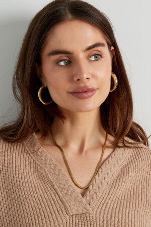 Earrings round matte - gold h5 Picture2