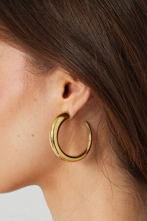 Earrings round matte - gold h5 Picture3