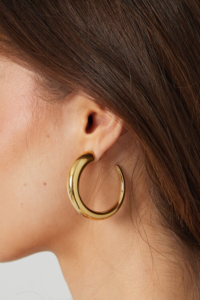 Boucles d'oreilles rondes mates - dorées Image3