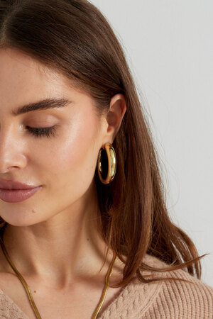 Earrings round matte - gold h5 Picture4