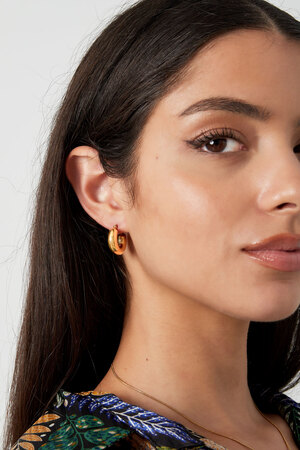 Boucles d'oreilles esthétique basique - argent h5 Image3