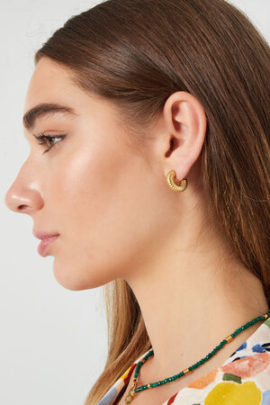 Earrings aesthetic half moon small - gold h5 Picture3