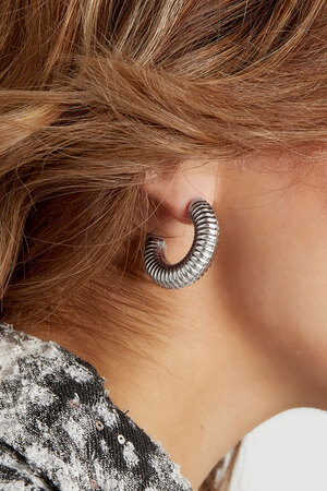 Earrings aesthetic half moon - silver h5 Picture4