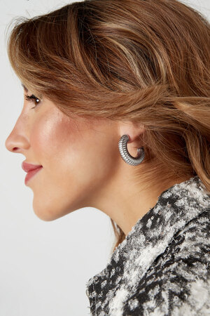 Boucles d'oreilles demi-lune esthétique - argent h5 Image6