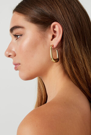 Earrings aesthetic rectangle - gold h5 Picture3