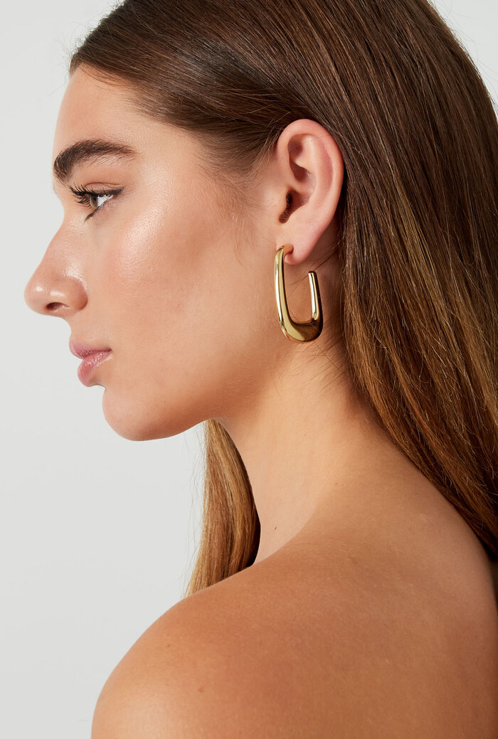 Earrings aesthetic rectangle - gold Picture3