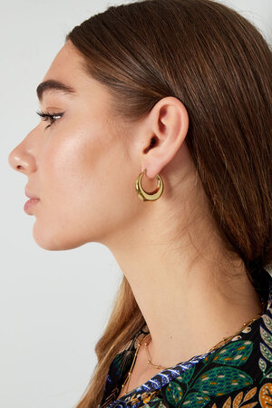 Earrings classy round - gold h5 Picture3