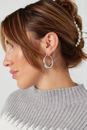 Boucles d'oreilles basiques demi-lune - argent h5 Image4