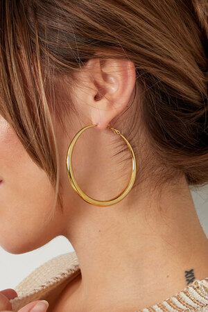 Basic oorbellen met uiteenloping - goud h5 Afbeelding3