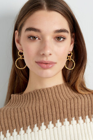 Earrings link with twist - gold h5 Picture2