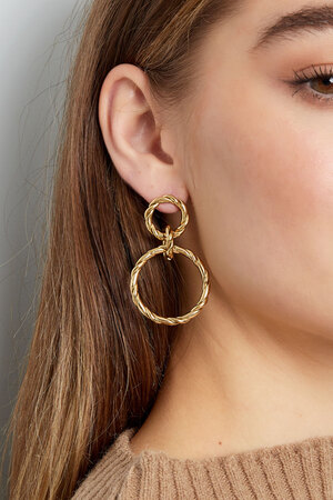 Earrings link with twist - gold h5 Picture3