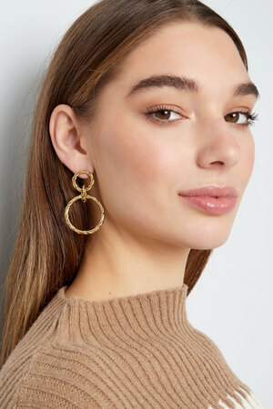 Earrings link with twist - gold h5 Picture4