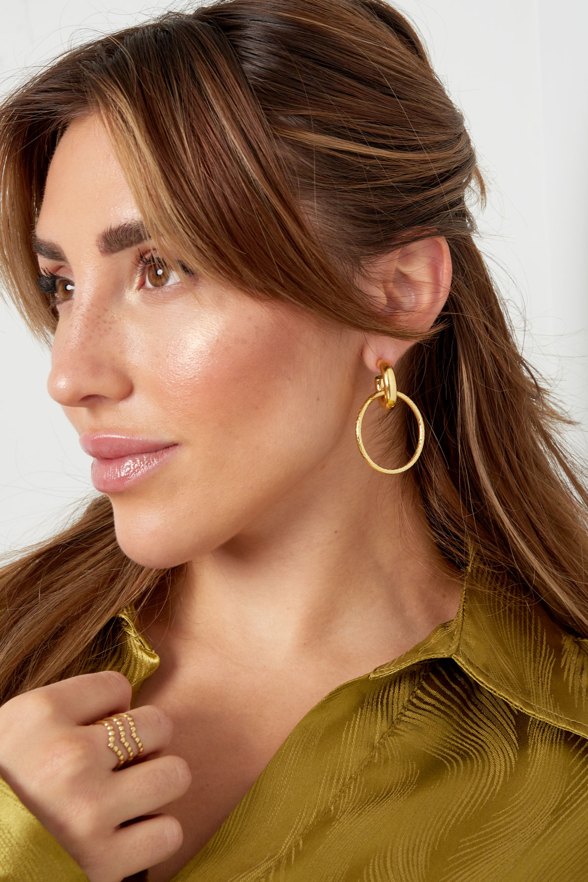 Ohrstecker mit Kreis - Gold