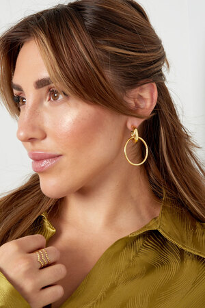 Earrings link with circle - gold h5 Picture2