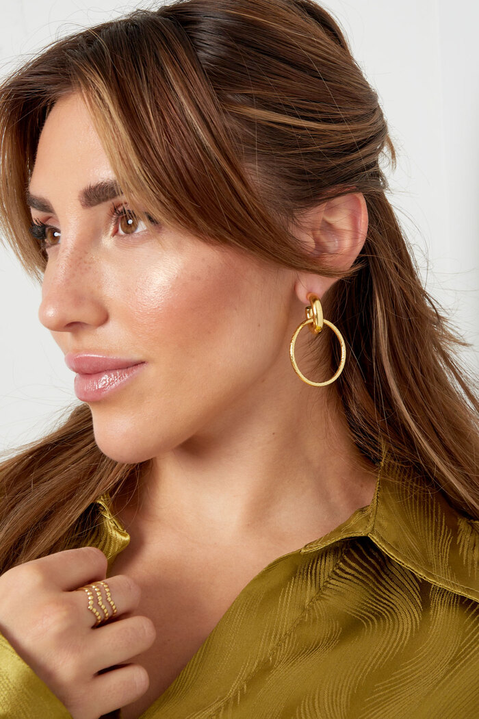 Earrings link with circle - gold Picture2