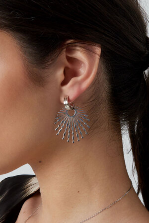 Earrings sun rays - silver h5 Picture3