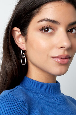 Boucles d'oreilles maillons esthétiques - doré h5 Image2