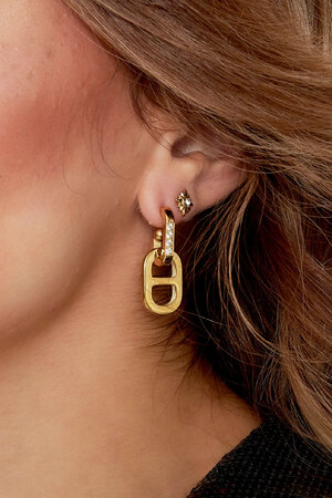 Earrings link with stones - silver h5 Picture3